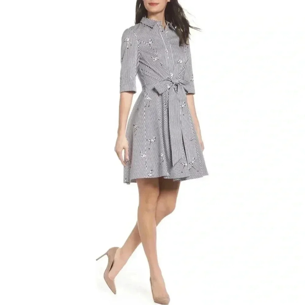 Felicity & Coco Striped Black and White Dress